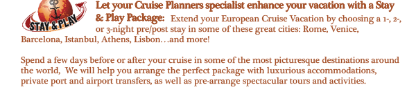 Let your Romaine Purdy Specialist Enhance your vacation with a Stay and Play Package!